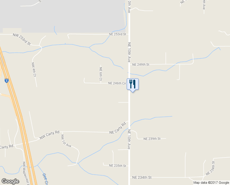 map of restaurants, bars, coffee shops, grocery stores, and more near 719 Northeast 246th Circle in Ridgefield
