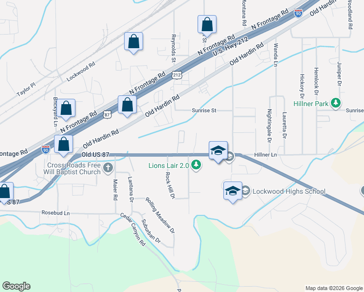 map of restaurants, bars, coffee shops, grocery stores, and more near 1803 U.S. Highway 87 East in Billings