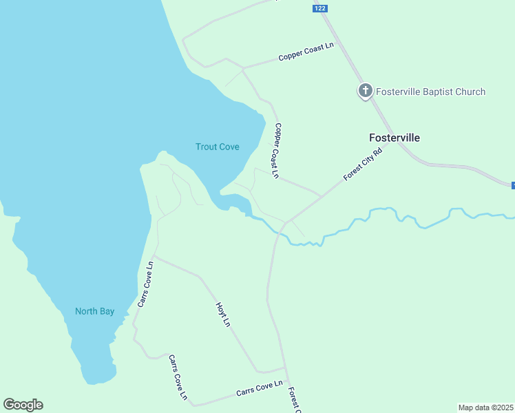 map of restaurants, bars, coffee shops, grocery stores, and more near Sandy Beach Lane in Fosterville