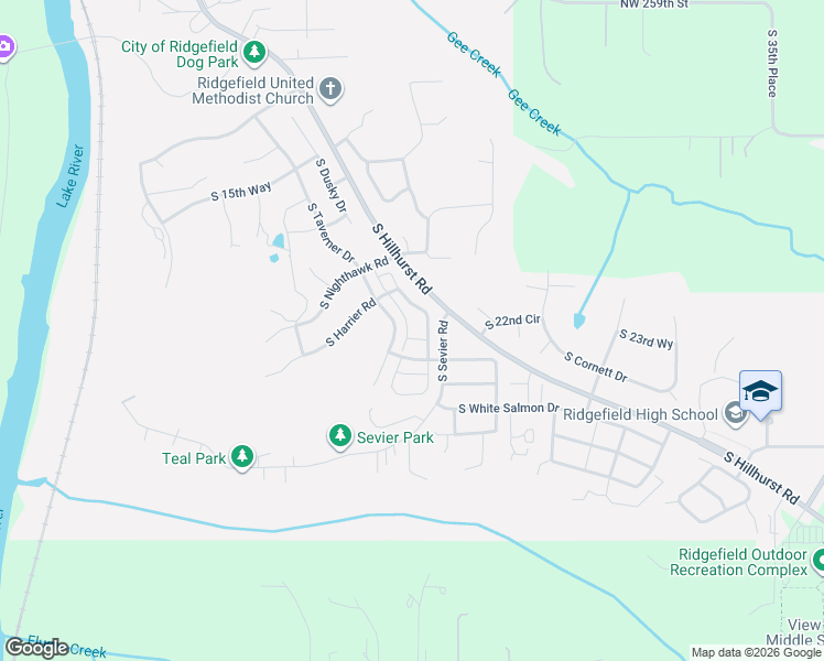 map of restaurants, bars, coffee shops, grocery stores, and more near South Chukar Drive in Ridgefield