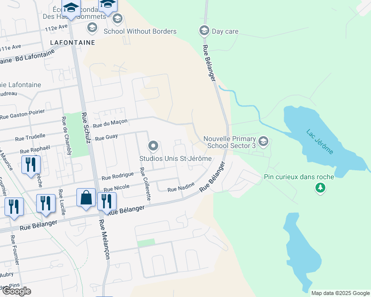 map of restaurants, bars, coffee shops, grocery stores, and more near 2169 Rue des Artisans in Saint-Jérôme
