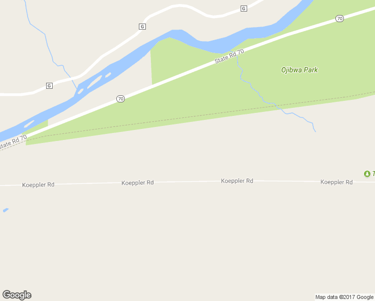 map of restaurants, bars, coffee shops, grocery stores, and more near 8156 Koeppler Road in Ojibwa