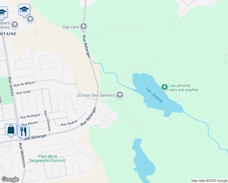 map of restaurants, bars, coffee shops, grocery stores, and more near 482 Rue Colin in Saint-Jérôme