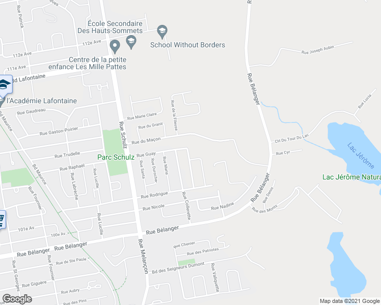 map of restaurants, bars, coffee shops, grocery stores, and more near 99 Rue Guay in Saint-Jérôme