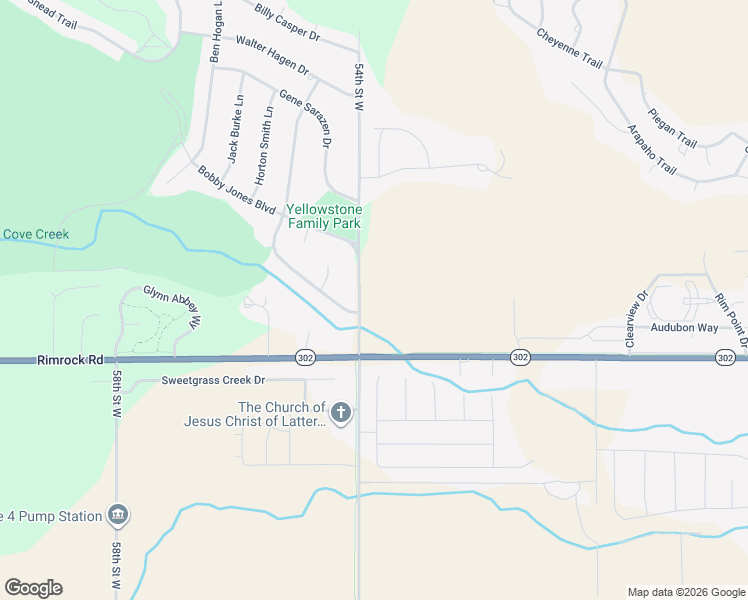 map of restaurants, bars, coffee shops, grocery stores, and more near 3104 54th Street West in Billings