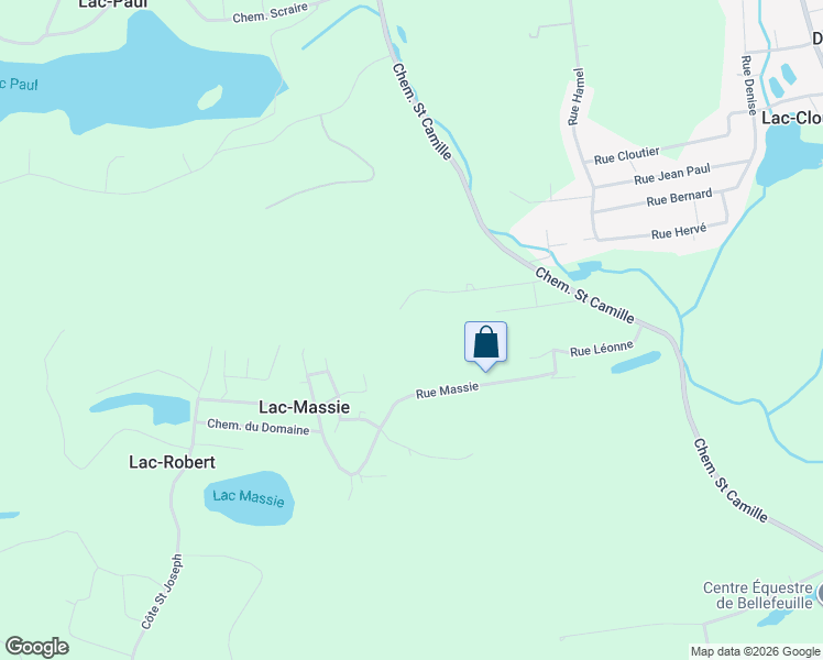map of restaurants, bars, coffee shops, grocery stores, and more near Rue Delorme in Saint-Jérôme