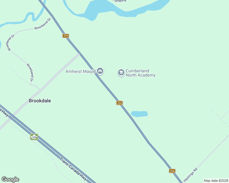 map of restaurants, bars, coffee shops, grocery stores, and more near 3 Nova Scotia 204 in Amherst
