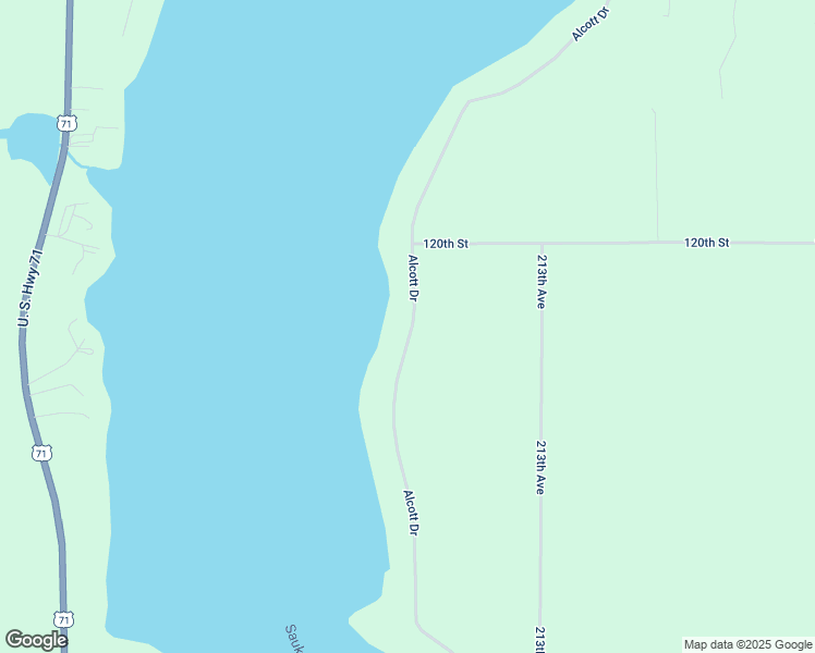map of restaurants, bars, coffee shops, grocery stores, and more near 11885 Alcott Drive in Sauk Centre