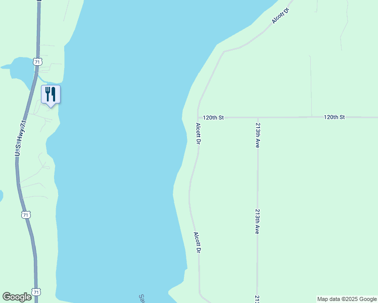 map of restaurants, bars, coffee shops, grocery stores, and more near 11885 Alcott Drive in Sauk Centre