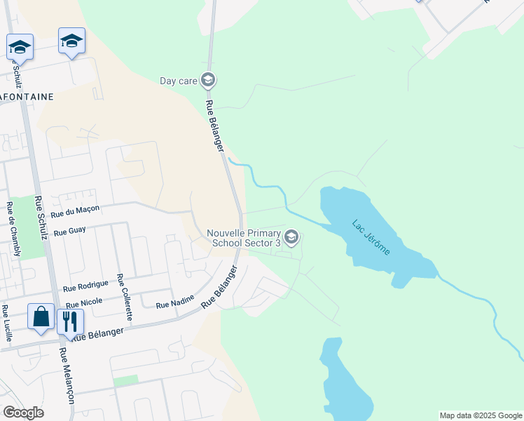 map of restaurants, bars, coffee shops, grocery stores, and more near 10 Rue du Tour du Lac in Saint-Jérôme