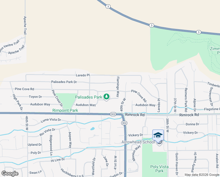 map of restaurants, bars, coffee shops, grocery stores, and more near 4033-4041 Pine Cove Road in Billings