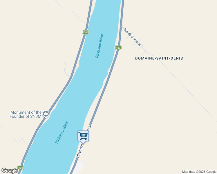 map of restaurants, bars, coffee shops, grocery stores, and more near 380 Chemin des Patriotes in Saint-Denis-sur-Richelieu