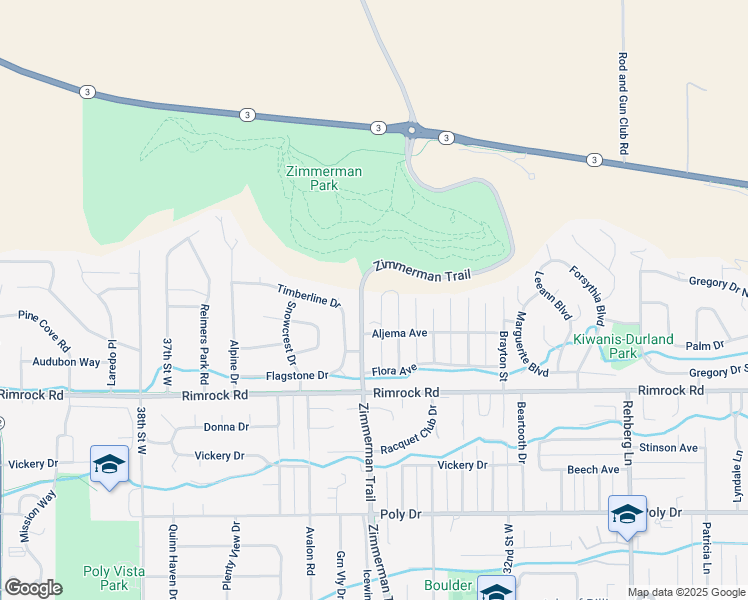 map of restaurants, bars, coffee shops, grocery stores, and more near 3121 Zimmerman Trail in Billings