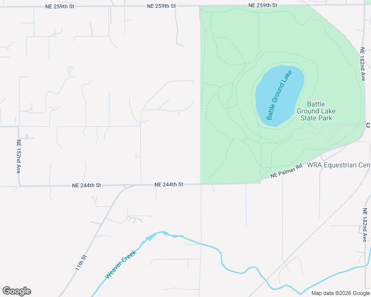 map of restaurants, bars, coffee shops, grocery stores, and more near 16414 Northeast 244th Street in Battle Ground