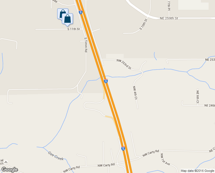 map of restaurants, bars, coffee shops, grocery stores, and more near Interstate 5 in Ridgefield