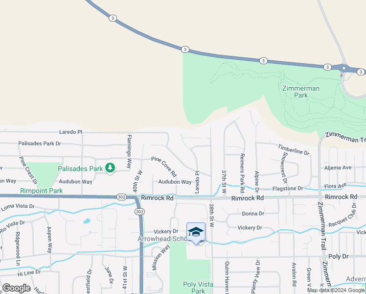 map of restaurants, bars, coffee shops, grocery stores, and more near 3308 Laredo Place in Billings