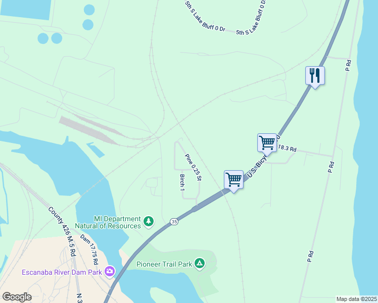 map of restaurants, bars, coffee shops, grocery stores, and more near 5706 Pine 0.25 Street in Gladstone