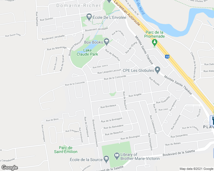 map of restaurants, bars, coffee shops, grocery stores, and more near 992 Rue du Vicomte in Saint-Jérôme