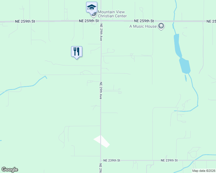 map of restaurants, bars, coffee shops, grocery stores, and more near 24909 Northeast 29th Avenue in Ridgefield