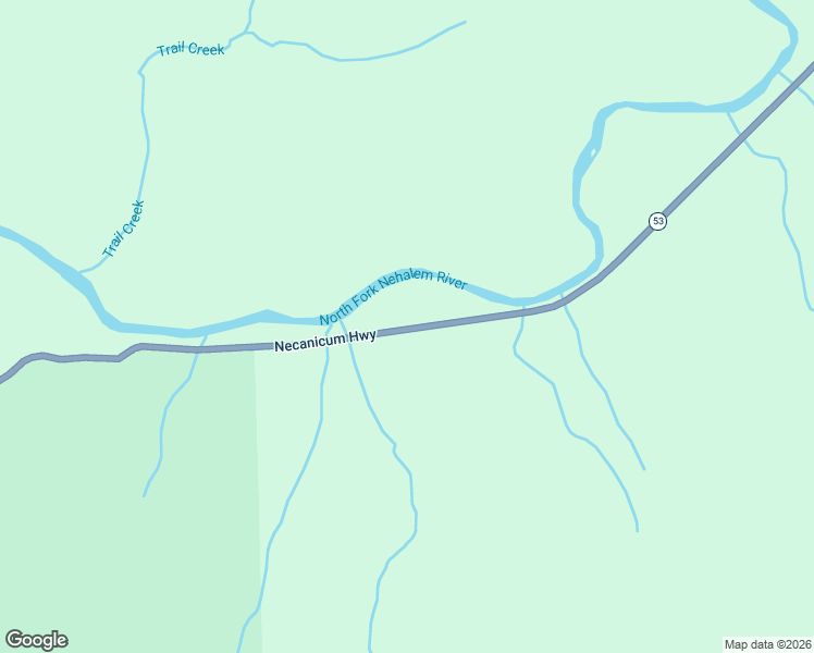map of restaurants, bars, coffee shops, grocery stores, and more near 78476 Highway 53 in Nehalem