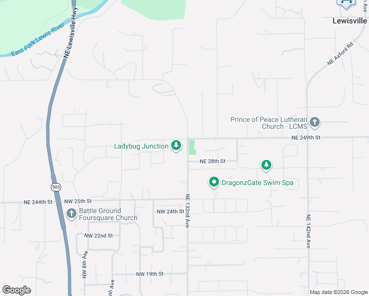 map of restaurants, bars, coffee shops, grocery stores, and more near 146 Northwest 29th Way in Battle Ground