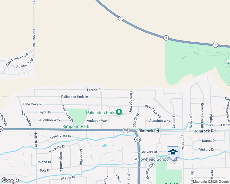 map of restaurants, bars, coffee shops, grocery stores, and more near 4124 Laredo Place in Billings