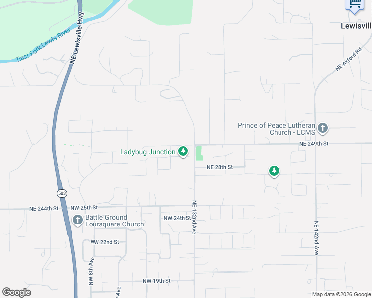 map of restaurants, bars, coffee shops, grocery stores, and more near 155 Northwest 30th Street in Battle Ground