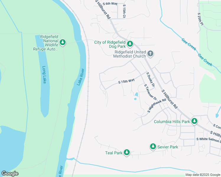 map of restaurants, bars, coffee shops, grocery stores, and more near 1273 South 15th Way in Ridgefield