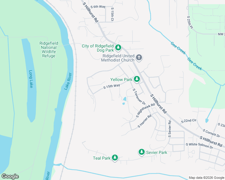 map of restaurants, bars, coffee shops, grocery stores, and more near 1837 South 14th Court in Ridgefield