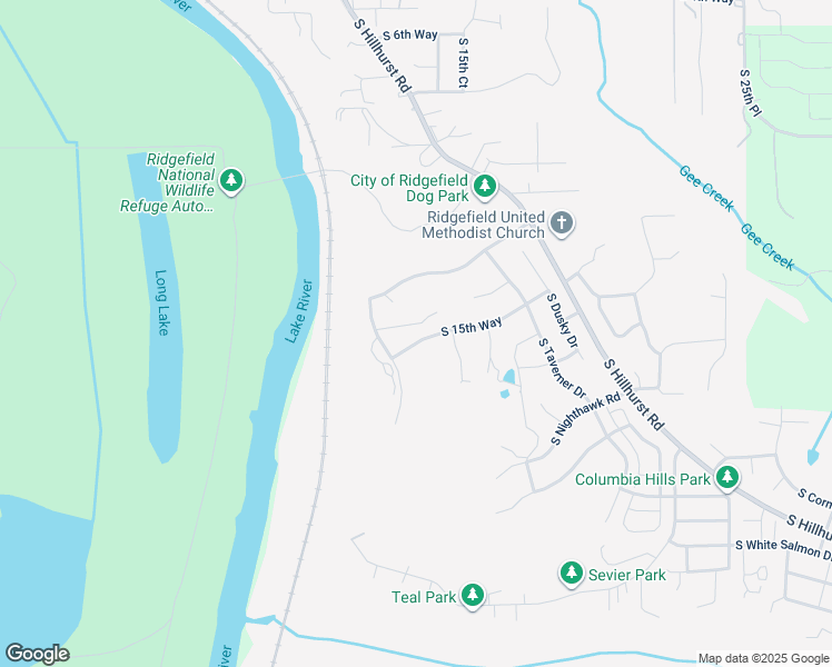 map of restaurants, bars, coffee shops, grocery stores, and more near 1273 South 15th Way in Ridgefield