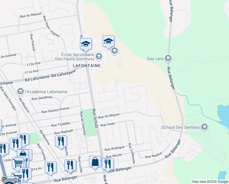 map of restaurants, bars, coffee shops, grocery stores, and more near 292 Rue de l'Ardoise in Saint-Jérôme