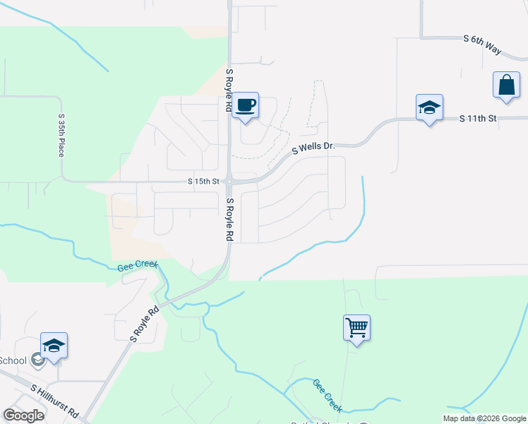 map of restaurants, bars, coffee shops, grocery stores, and more near 1720 South 47th Place in Ridgefield