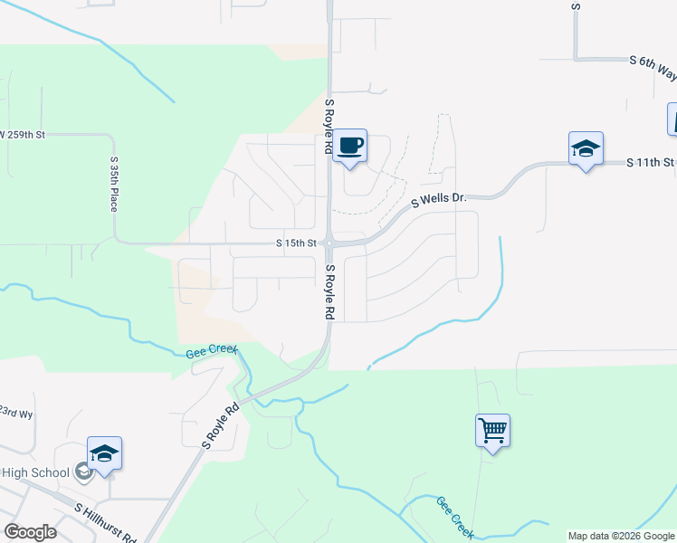map of restaurants, bars, coffee shops, grocery stores, and more near 1637 South 46th Place in Ridgefield