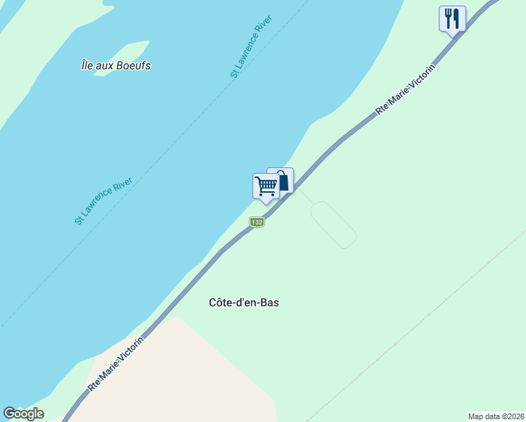 map of restaurants, bars, coffee shops, grocery stores, and more near 1141 Route Marie-Victorin in Verchères