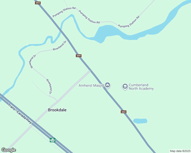 map of restaurants, bars, coffee shops, grocery stores, and more near 815 Nova Scotia 204 in Amherst