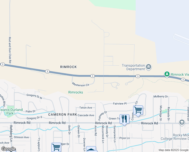 map of restaurants, bars, coffee shops, grocery stores, and more near 2284 Montana 3 in Billings