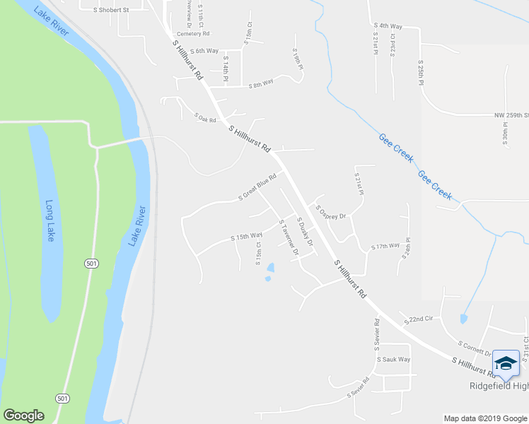 map of restaurants, bars, coffee shops, grocery stores, and more near 1837 South 14th Circle in Ridgefield