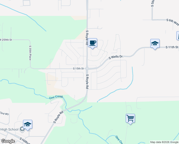 map of restaurants, bars, coffee shops, grocery stores, and more near 1637 South 46th Loop in Ridgefield
