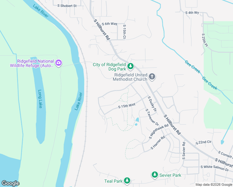 map of restaurants, bars, coffee shops, grocery stores, and more near 1301 South Great Blue Road in Ridgefield