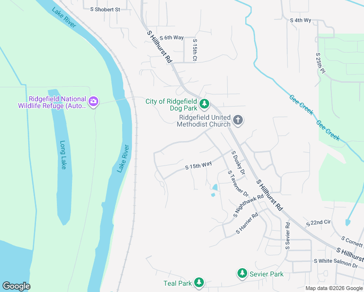 map of restaurants, bars, coffee shops, grocery stores, and more near 1301 South Great Blue Road in Ridgefield