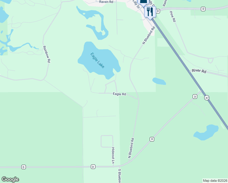 map of restaurants, bars, coffee shops, grocery stores, and more near 7974 Eagle Road in Lake Tomahawk
