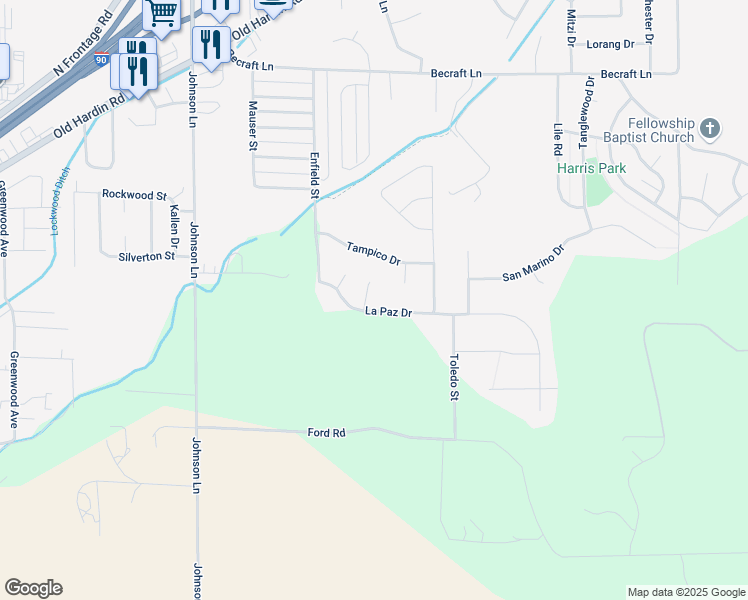 map of restaurants, bars, coffee shops, grocery stores, and more near 401-425 Durango Place in Billings
