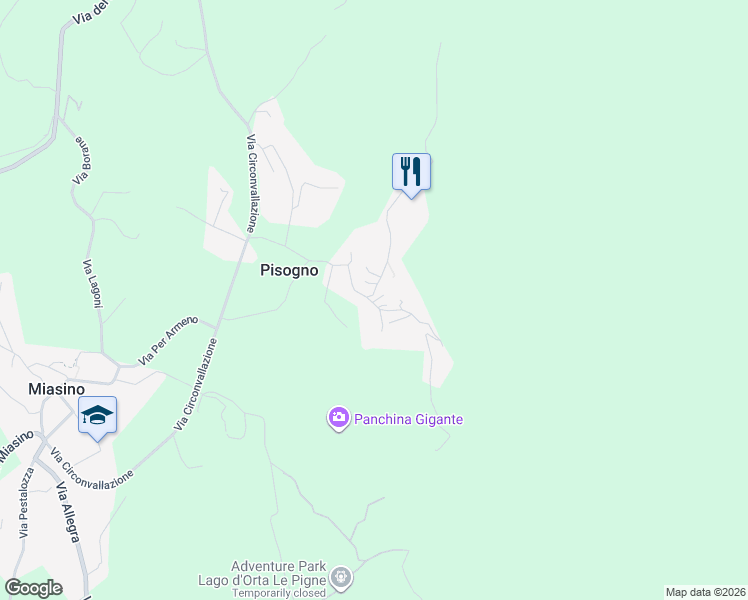 map of restaurants, bars, coffee shops, grocery stores, and more near Via Costaccia in Novara
