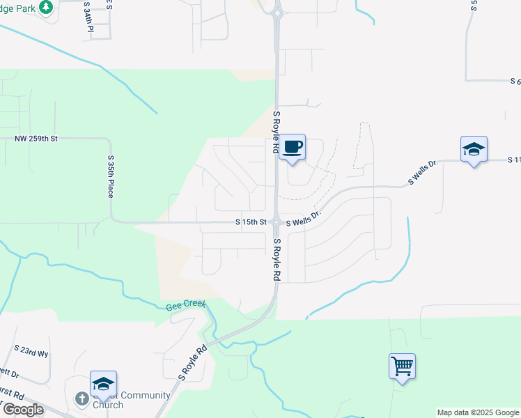 map of restaurants, bars, coffee shops, grocery stores, and more near 1301 South Fieldcrest Drive in Ridgefield