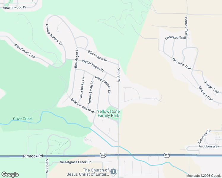 map of restaurants, bars, coffee shops, grocery stores, and more near 5459 Gene Sarazen Dr in Billings