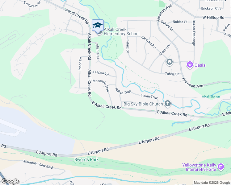 map of restaurants, bars, coffee shops, grocery stores, and more near 359 Moccasin Trail in Billings