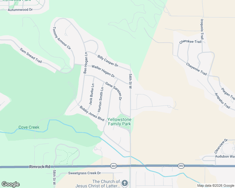 map of restaurants, bars, coffee shops, grocery stores, and more near 5459 Gene Sarazen Dr in Billings