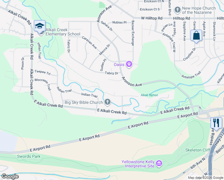 map of restaurants, bars, coffee shops, grocery stores, and more near 321 Quiet Water Avenue in Billings