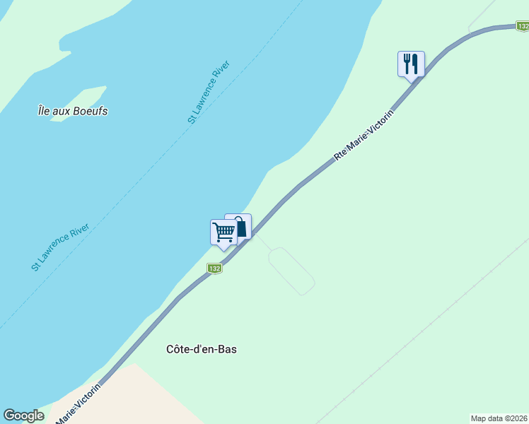 map of restaurants, bars, coffee shops, grocery stores, and more near 1163 Route Marie-Victorin in Verchères