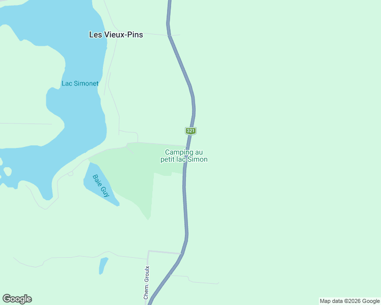 map of restaurants, bars, coffee shops, grocery stores, and more near 1222 Route 321 Nord in Saint-André-Avellin